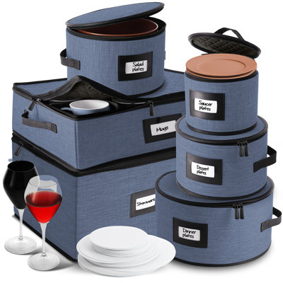 6-Piece Hard Shell Dinnerware Storage Set