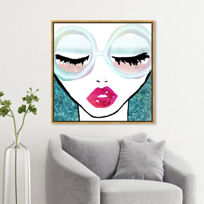 «Fashion and Glam Ready for the Water Neon Lips», impression sur toile