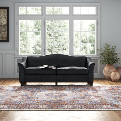 Canapé en cuir véritable 81,5 po Ashantae