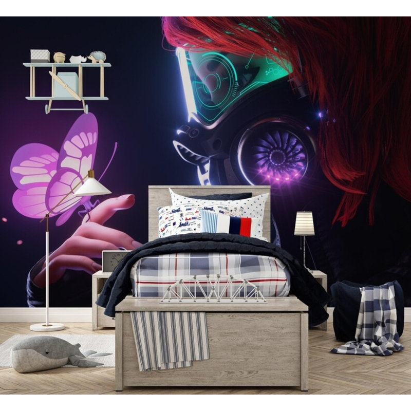 Papier peint Futuristic Cyberpunk Girl, L 108 po x l 96 po