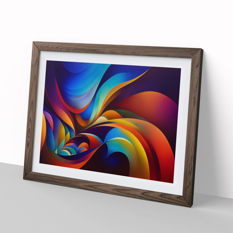 Luscious Modern Abstract - Single Picture Frame Print, 25cm H x 34cm W, Brown