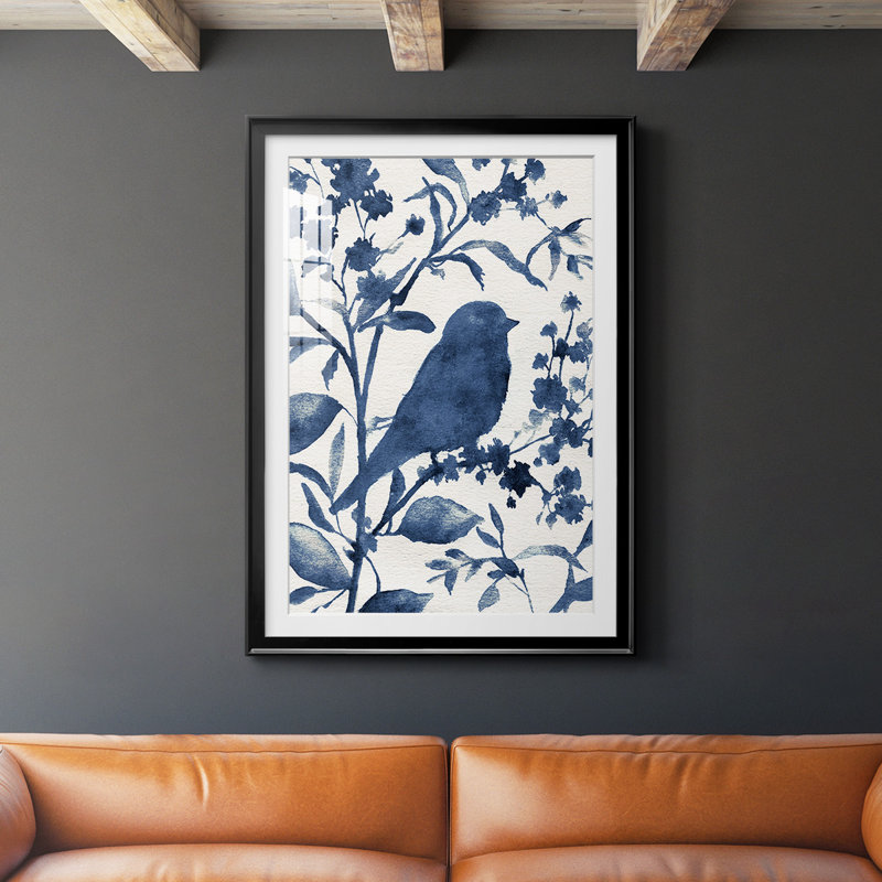 «Bluebird Silhouette I», reproduction encadrée de qualité supérieure, prête à être accrochée, H 30,5 po x l 22,5 po x P 1 po