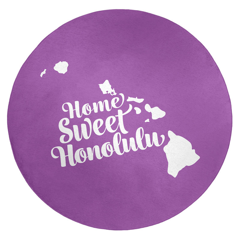 Tapis en poly-chenille honolulu hawaii, Rond 5 pi