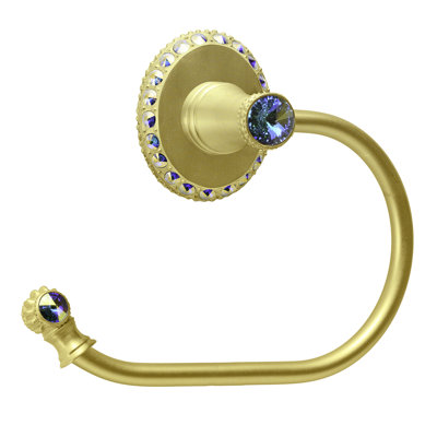 Caché II swing tissue smooth ring left with Swarovski Aurore Boreale Crystals in Gilded Mercury