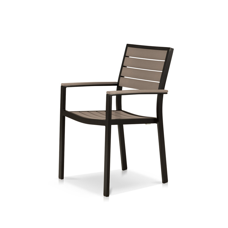 Chaise de patio empilable Napa, Noir / Gris