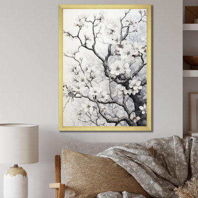 Grey White Tree Graphite Whispers I - Landscape Trees Wall Art Prints