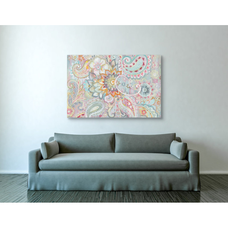 « boho japonais », reproduction de peinture à l’acrylique sur toile, 40 po x 60 po