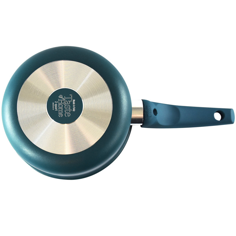 Sea Green Non-Stick Aluminum Saucepan with Glass Lid