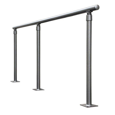 38" H x 96" W x 1.9" D Aluminum Handrail