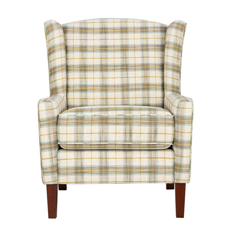 Alicante Upholstered Wingback Chair, Tartan