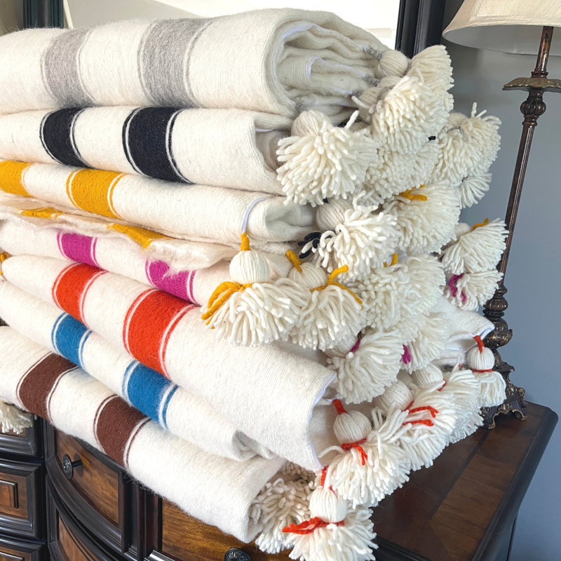 Hand Woven Throw Blanket, Brown