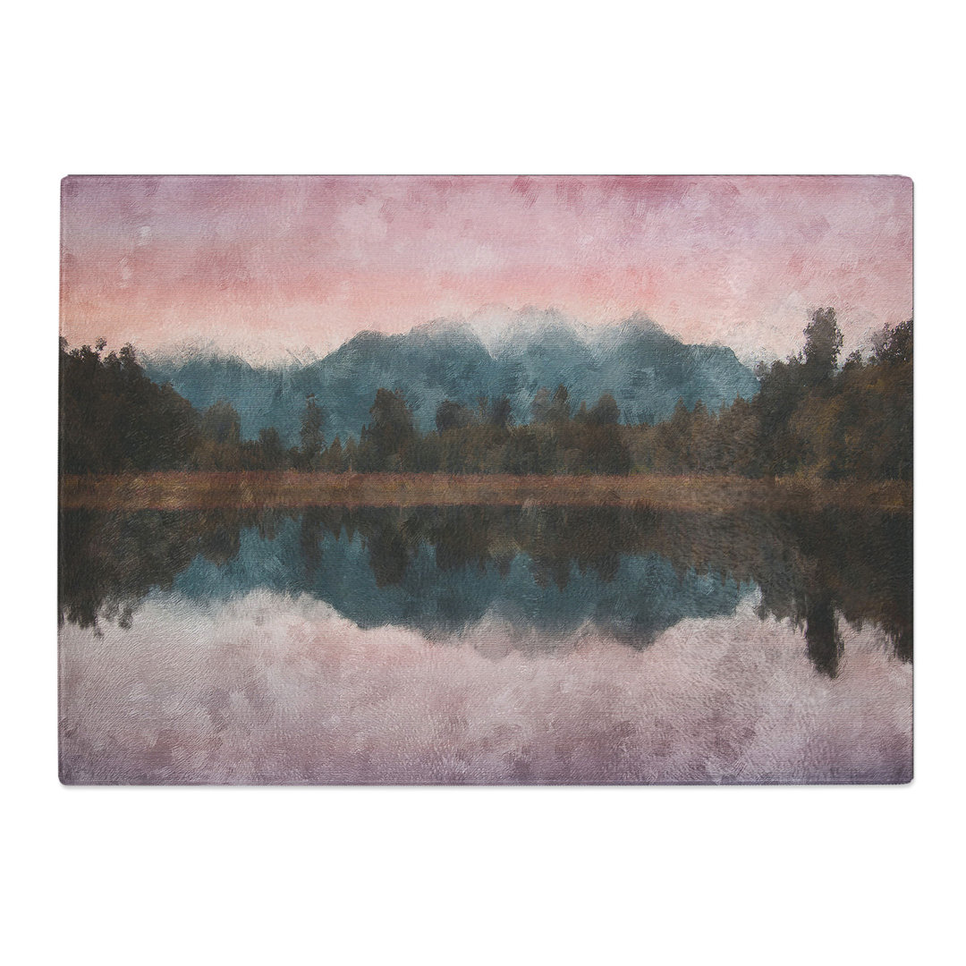 Tempered Glass Reflection of the Mountains Chopping Board