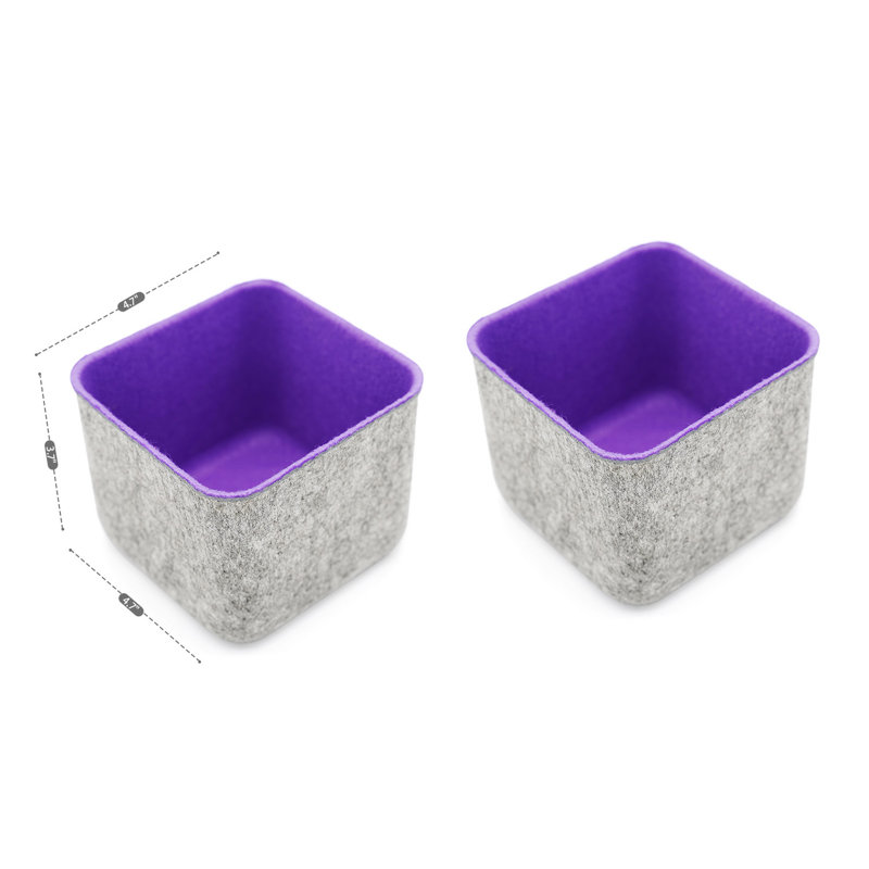 Reuben Felt Desk Organizer, Purple/Gray