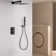 Dual Function Thermostatic Shower System Wall Mounted with Rough-in Valve and Handheld Shower Head System