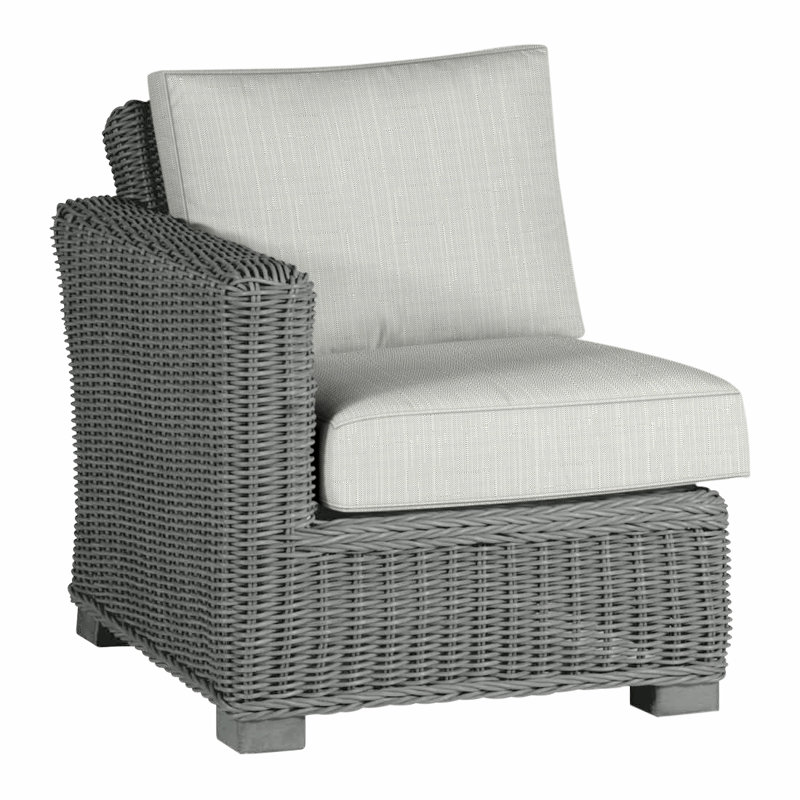 Canapé modulaire d'extérieur en résine tressée rustique N-Dura, Gris ardoise, Welt, Blanc naturel Avila