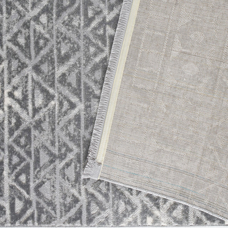 Elegant Hall Carpet, Grey & Cream, 3.9 x 11.5 ft | 60% Polypropylene / 40% Polyester, 1.0 in Pile Height | 320,000 Thread Points | Easy to Vacuum, Spot Clean Only | Stylish Addition for Entryways & Living Spaces