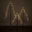 60"H, 47.5"H And 36"H Outdoor Lighted Twig Tree Set; Brown