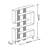 Kelbe 64" H x 47'' W Geometric Bookcase-273970898