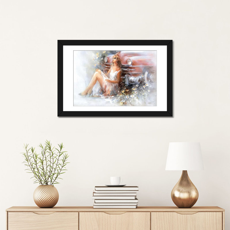 « relax », reproduction sur toile, H 16 po x l 24 po x P 1 po, Papier d'art encadré noir, Blanc