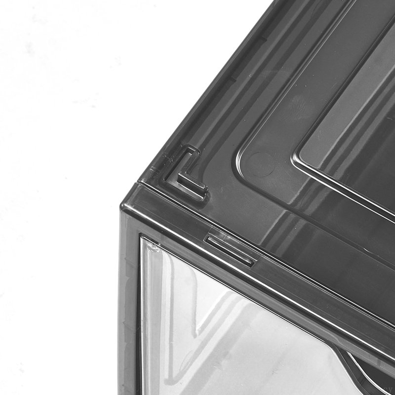 Shoe Storage Boxes 9 Pack Stackable Shoe Boxes US Size 13 Transparent Black