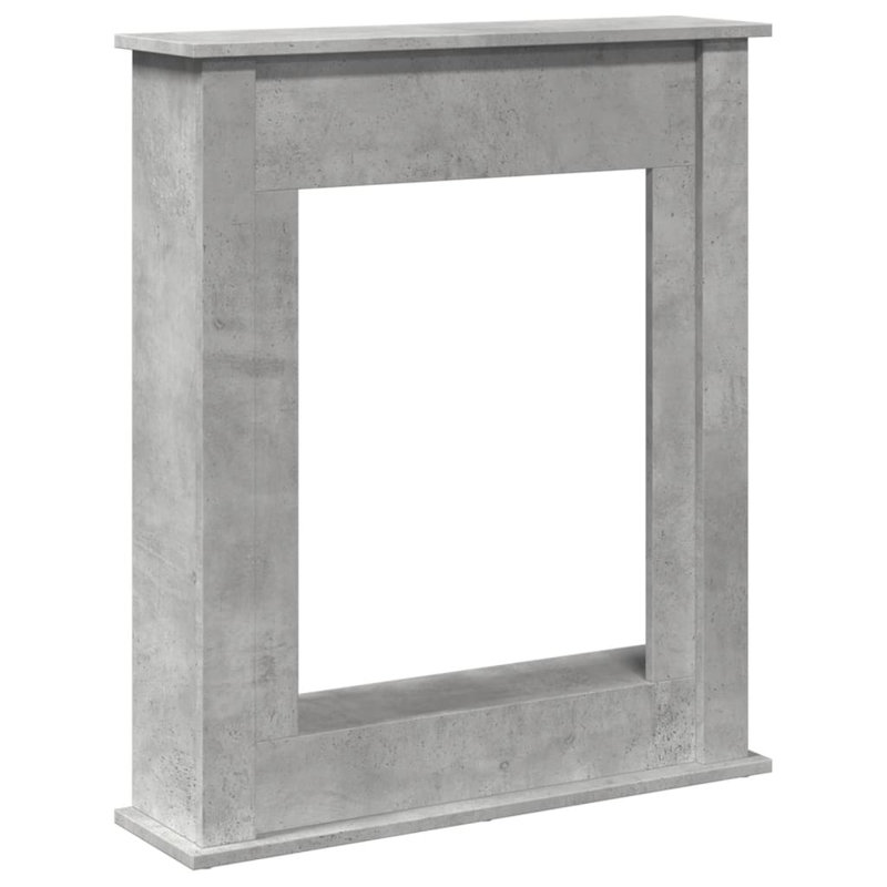 Fireplace Surround 75x87.5 Cm Engineered Wood, 87.5cm H x 75cm W x 20cm D, Concrete Grey
