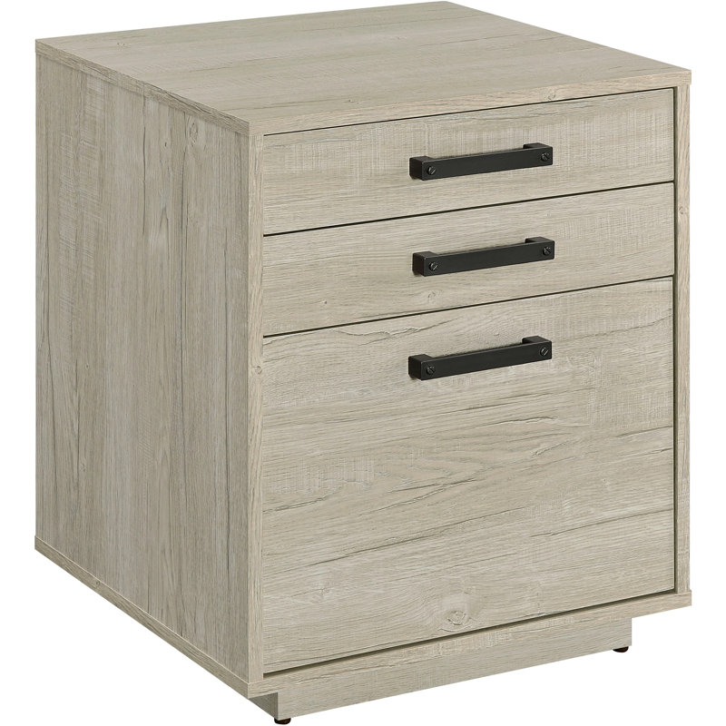 Contemporary Style, 3 - 4 Drawers, Freestanding, Office File Cabinet, White Washed Grey, Arm, Design, As Material And Gray, Drawer, Home Office, Main