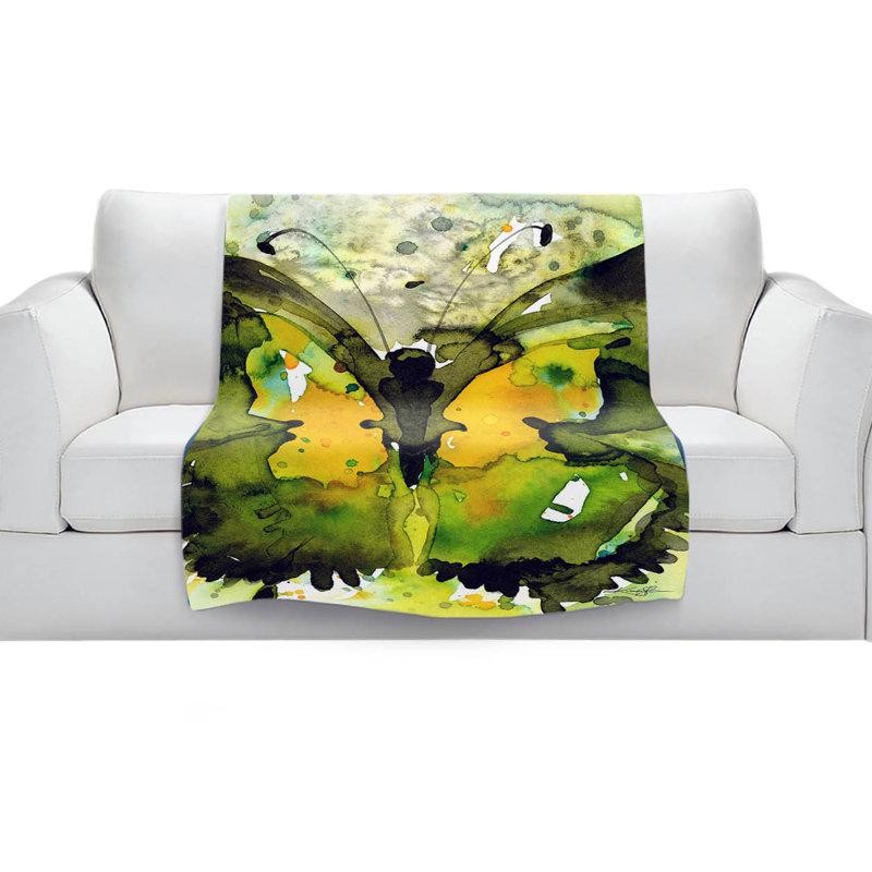 Couverture sherpae douce 36 de papillon aquarelle, l 51 po x L 60 po