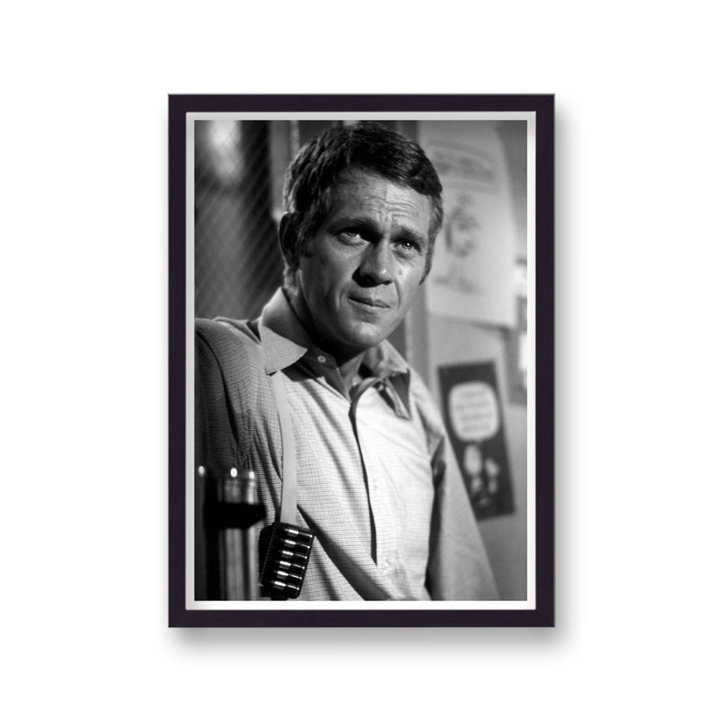 Steve Mcqueen Shoulder Holster 1 Bullitt B&W - Single Picture Frame Print
