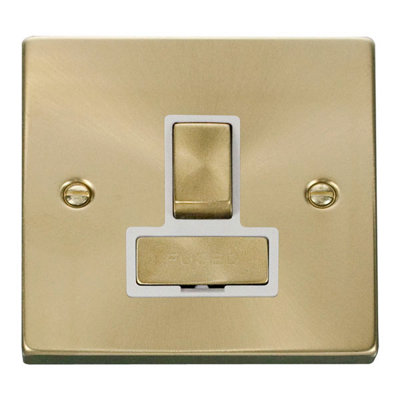 Satin Brass 13A Fused Ingot Connection Unit Switched