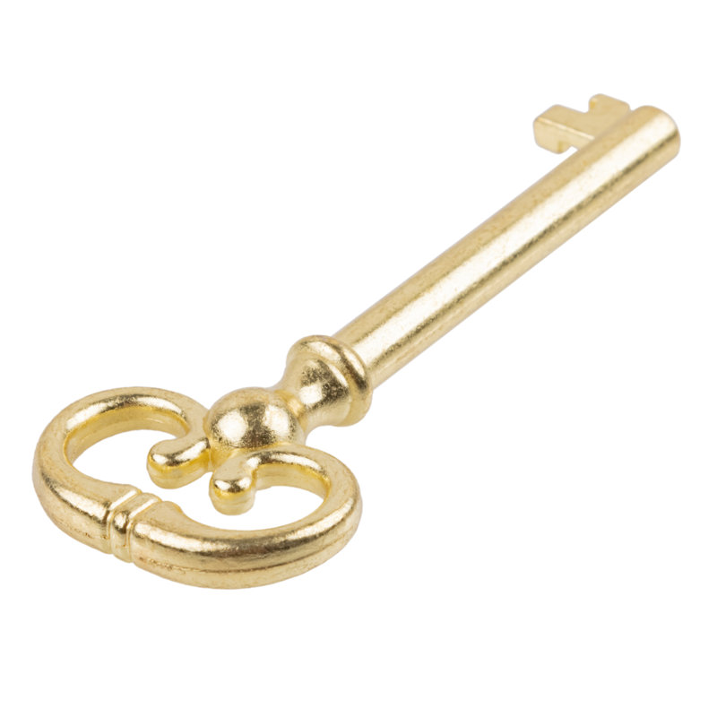 Brass Classic Hollow Barrel Skeleton Key for Antique Furniture