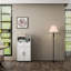 Armoire de rangement à double porte avec espace intérieur réglable, tiroirs et tablettes ouvertes pour la décoration intérieure dans le salon de bureau, panneau de particules blanc, tablettes en solution de 11,79 po de largeur, tablettes, conception