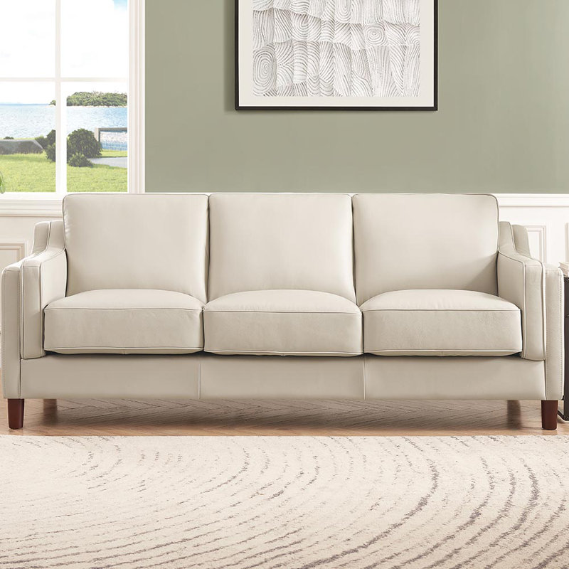 Pearlena Upholstered 84'' Sofa, White