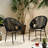 Modern Outdoor Chair Pair - Material, Black Iron Frame, 28.88" W X 25.74" L 33.66" H Weave, Construction,