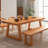 Light Brown Rectangular Solid Wood Dining Table-1022816260