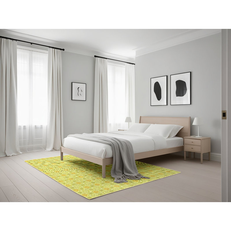 Tapis vert à motif géométrique Kodi, Rectangle 5 pi x 7 pi