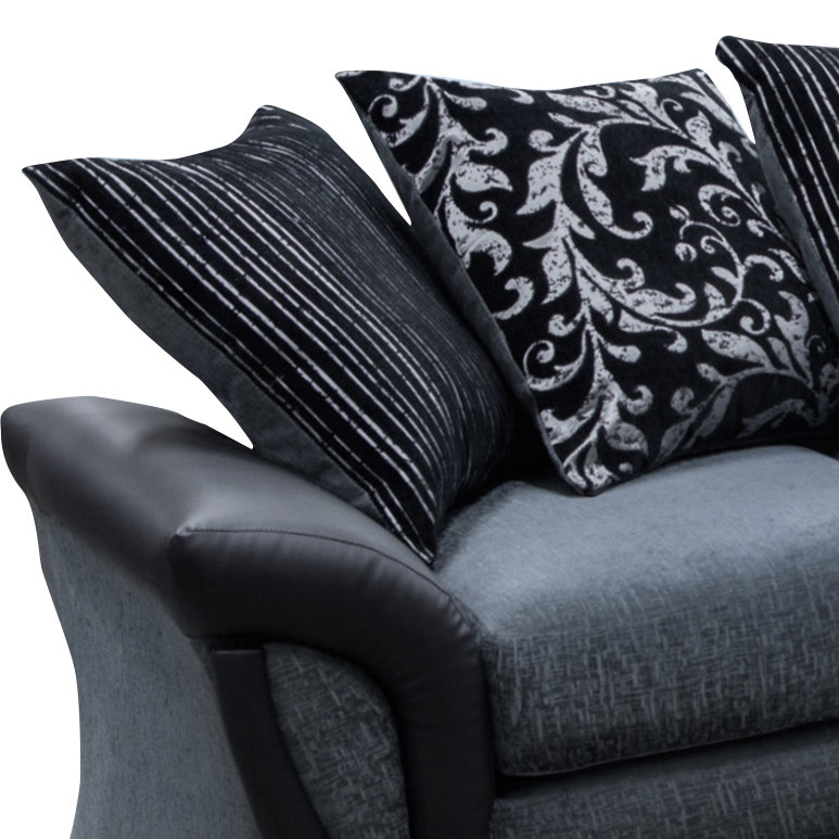 Bracamonte 5 Seater Corner Sofa , Black/Grey