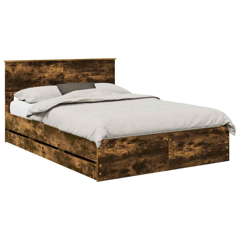 Bed, European Kingsize (160 x 200 cm), Smoked Oak