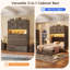 Lit escamotable Queen de style ferme avec éclairage DEL et station de recharge, lit escamotable mural pliable dissimulé-309059866-309059869