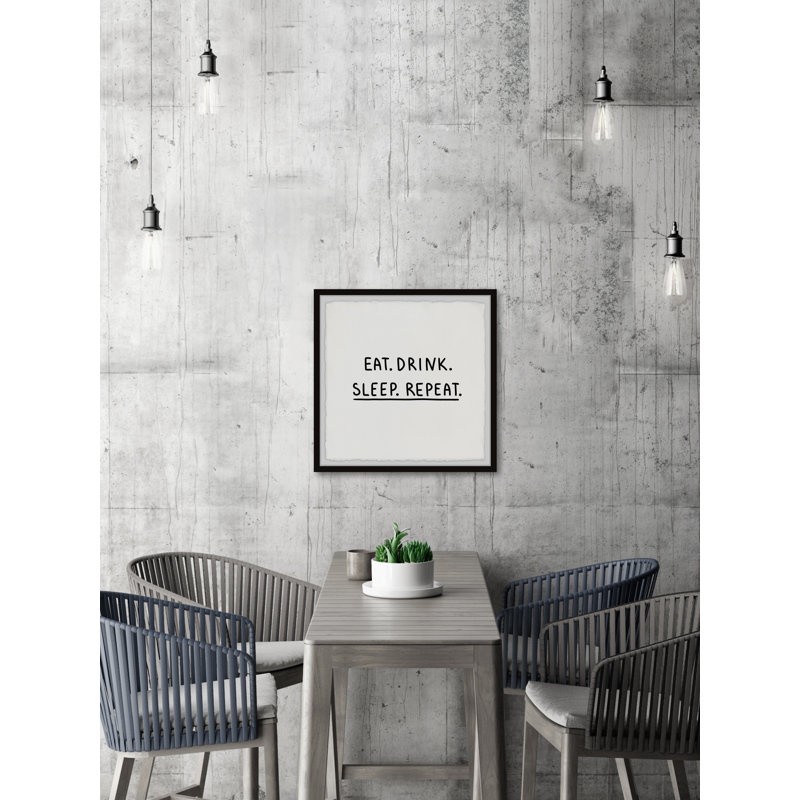 Eat Drink Sleep - Single Picture Frame Print, 61cm H x 61cm W x 3.81cm D
