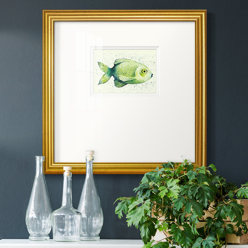 Pennard " Speckled Freshwater Fsh ", 17" W x 17" H , Gold Framed Paper