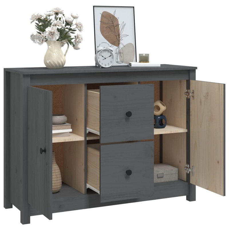 Torres 100cm Solid Wood Sideboard, Grey