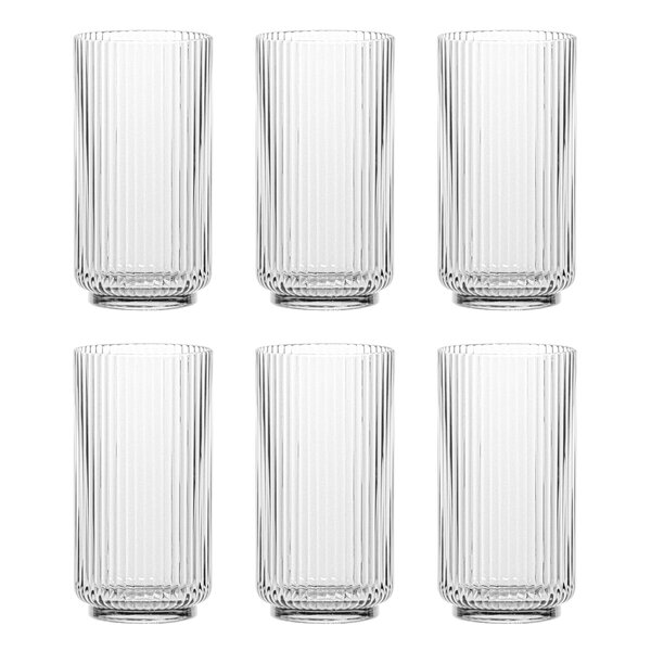 Set Of 8 Drinking Glasses Tumblers Highball Lowball Acrylic Plastic 14 Oz  22 Oz