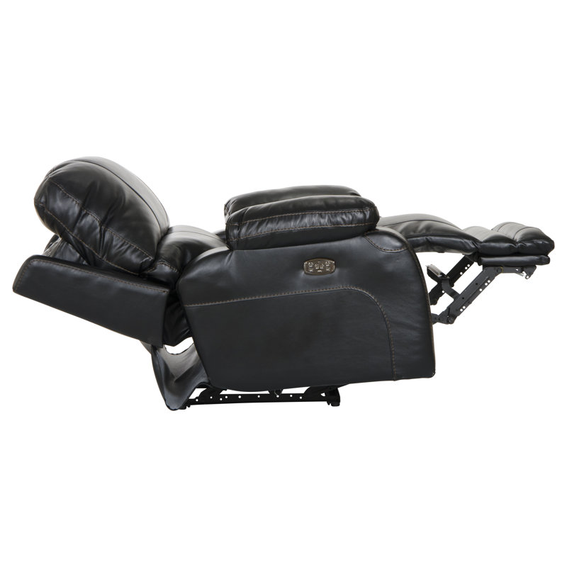 Fauteuil inclinable électrique en cuir Thornton, Similicuir noir, Oui