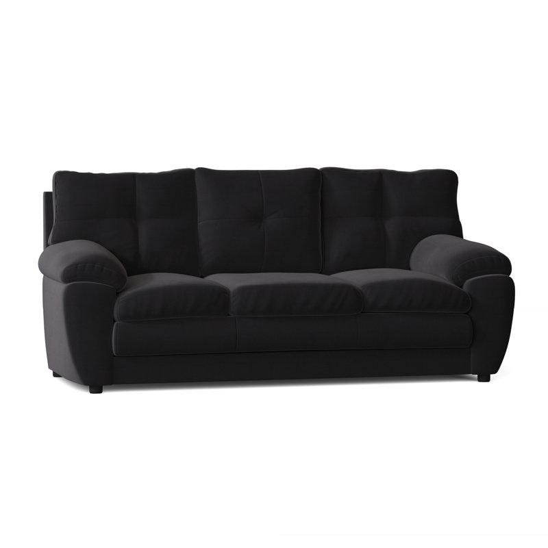 Kenn Upholstered 84'' Sofa, Jitterbug Black