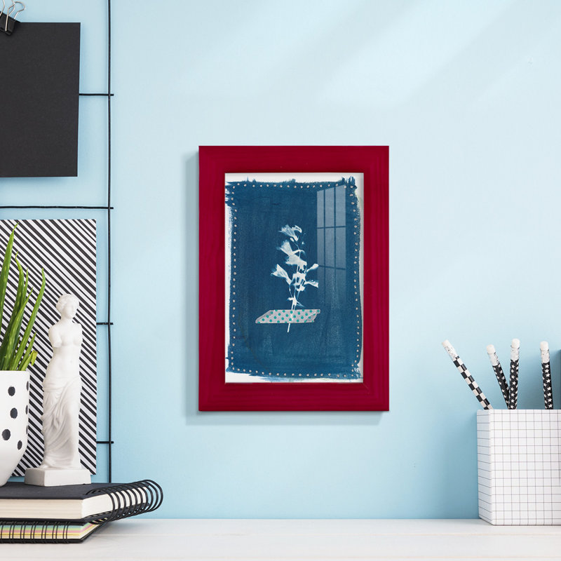 Impression sur cadre photo Cyanorphe Pressed Leaves I, Cadre rouge, H 7 po x l 5 po x P 1 po