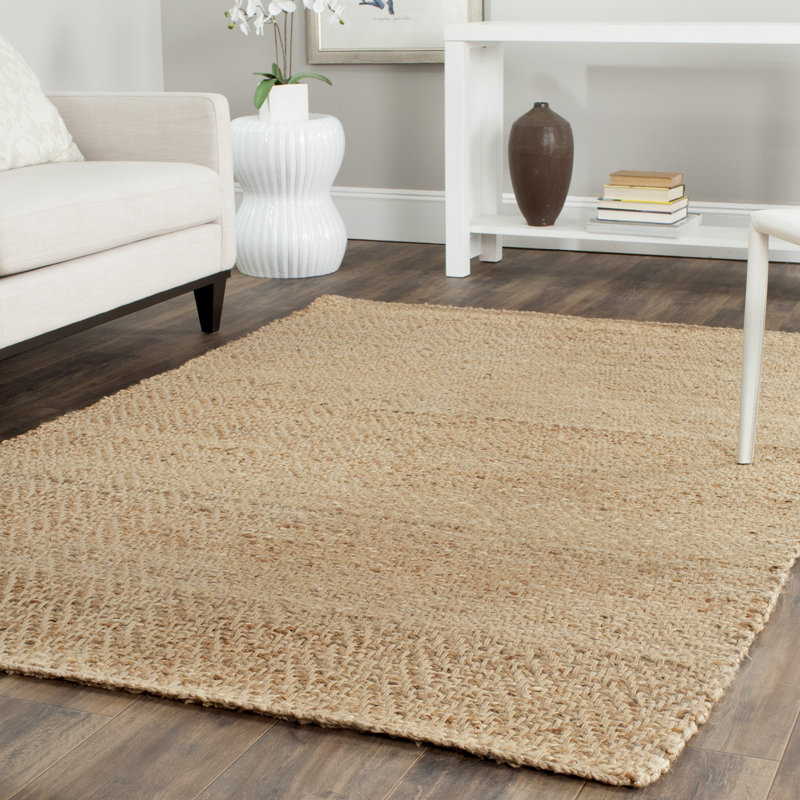 Tapis en jute tissé à la main Borrego, Rectangle 6 pi x 9 pi