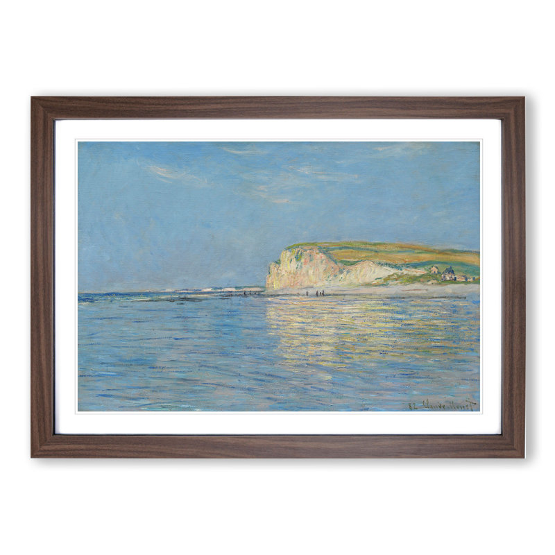 Low Tide at Pourville by Claude Monet - Picture Frame Painting, 27cm H x 36cm W x 2cm D, Walnut Framed