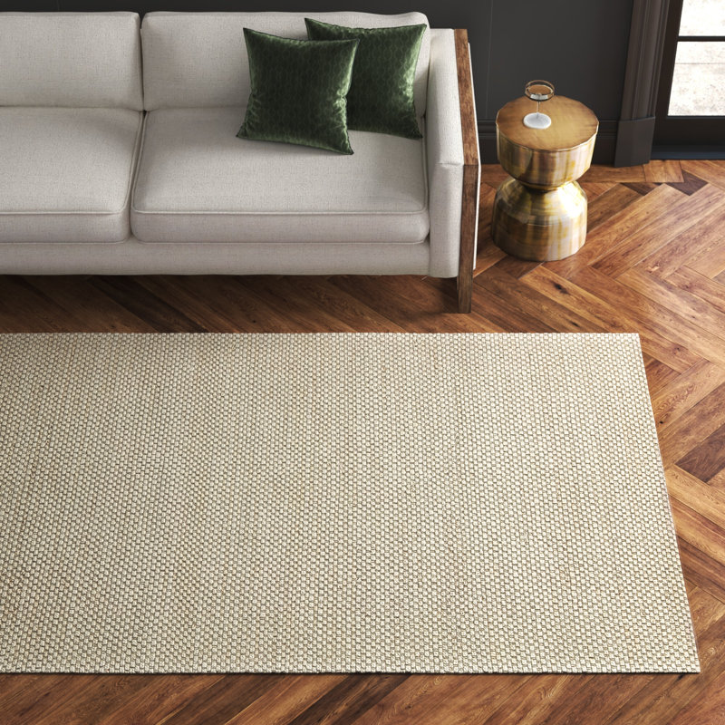 Abisai Handmade Flatweave Beige Rug, Rectangle 5' x 7'6"