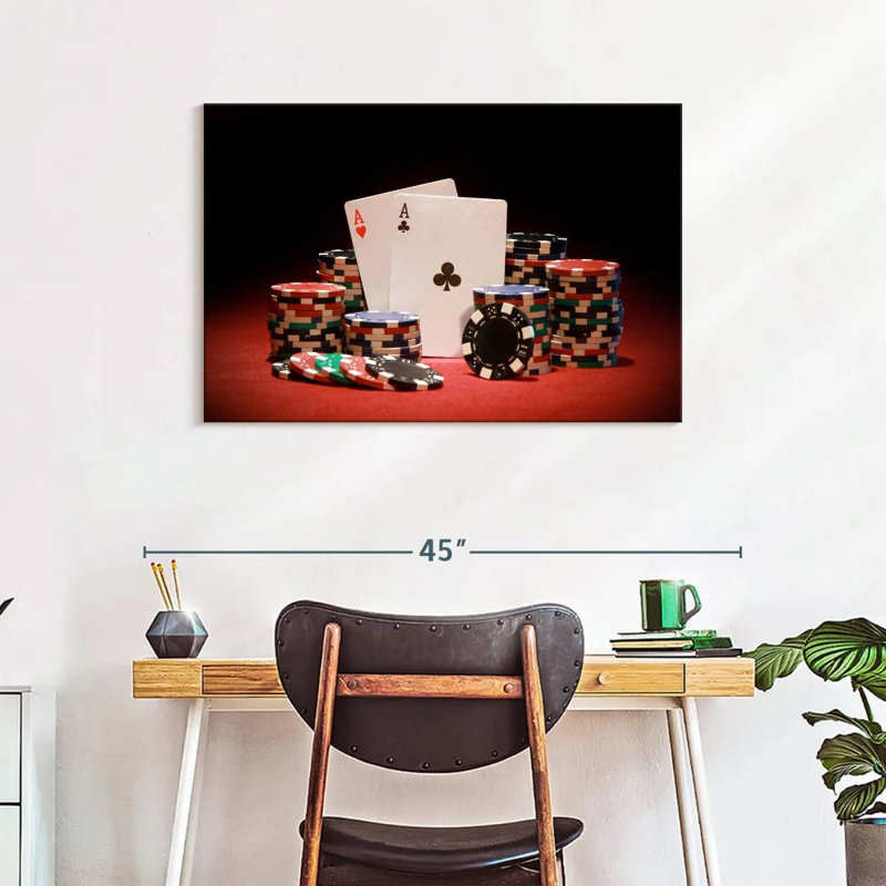 «Poker Poker Game», reproduction sur toile, H 24 po x l 36 po x P 1,25 po