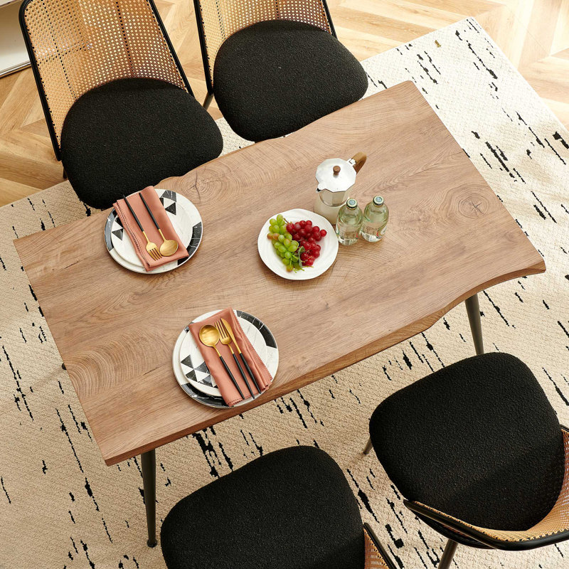 Serene Rectangular Table Set for 4, Black